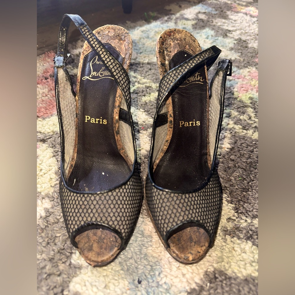 Christian Louboutin Black Slingback Heels